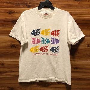 VINTAGE Cayman Islands fish vacation tee 1993 M